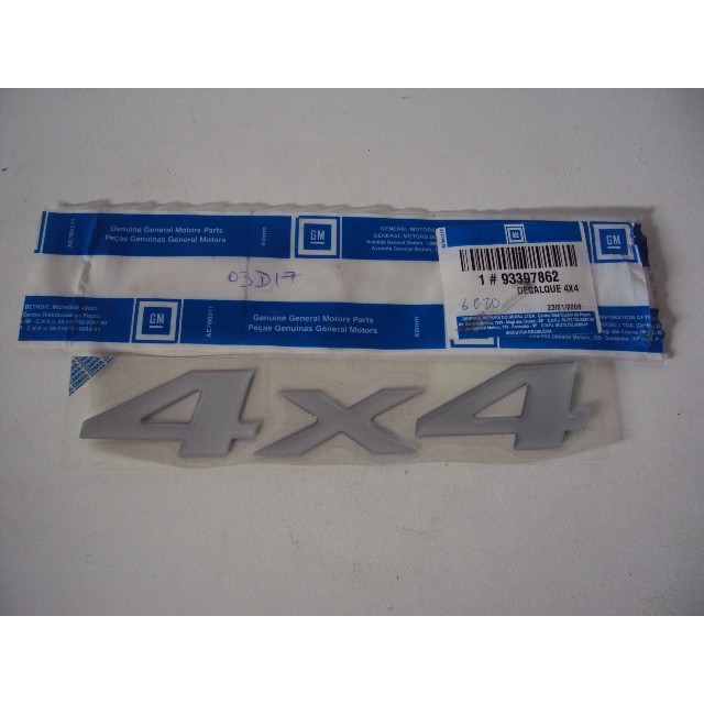 S10 Decalque Do Painel Lateral Prata 4x4 Novo Original Gm