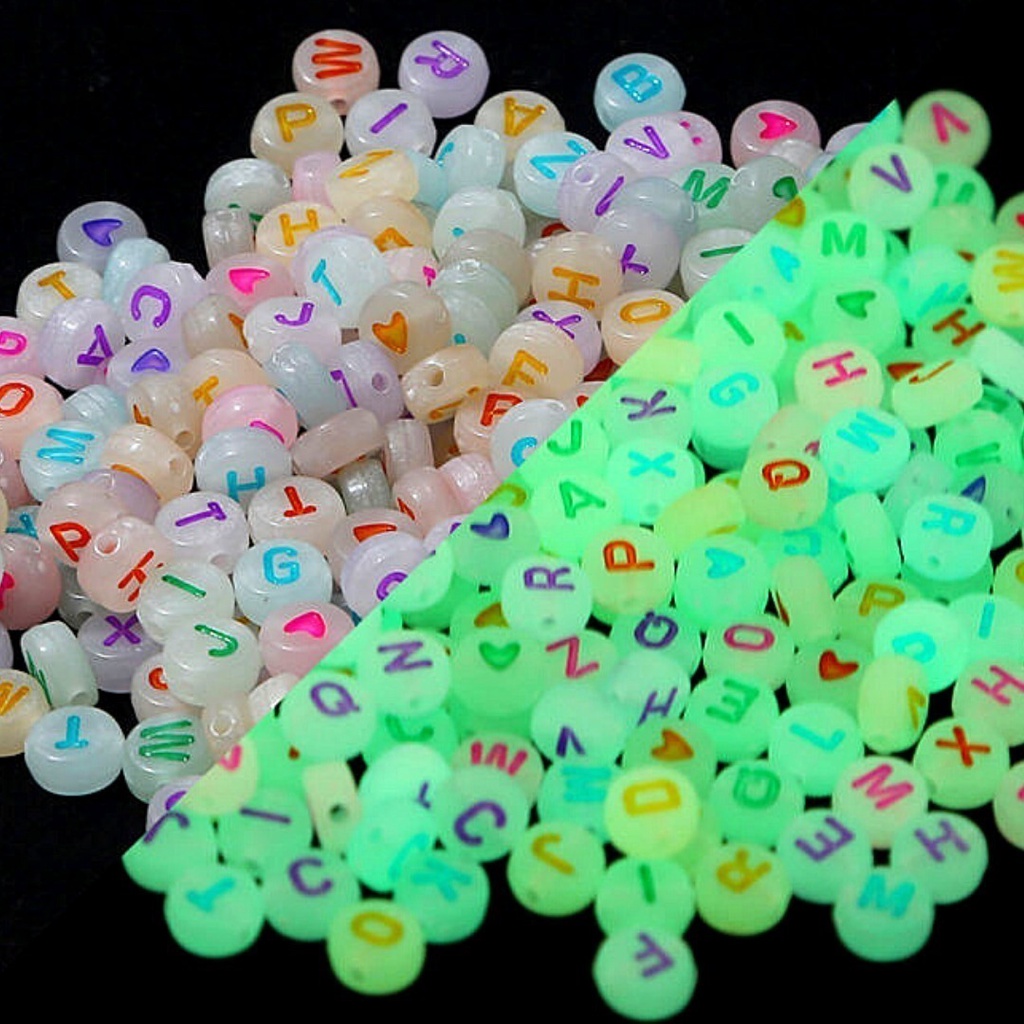 Miçanga Infantil Letras Neon Brilha No Escuro Aprox. 400pçs Shopee Brasil