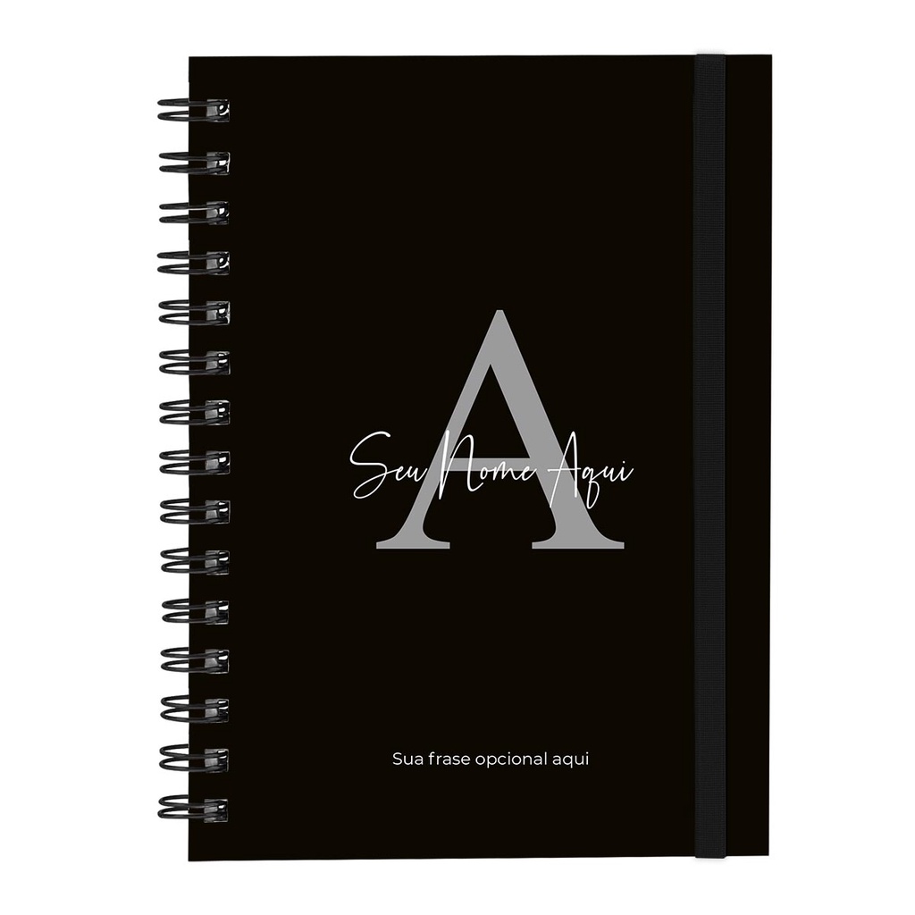 Caderno Personalizado Plus Moderno Cores Preto Prata 14x20 Cm 100 Folhas em Oferta na Shopee
