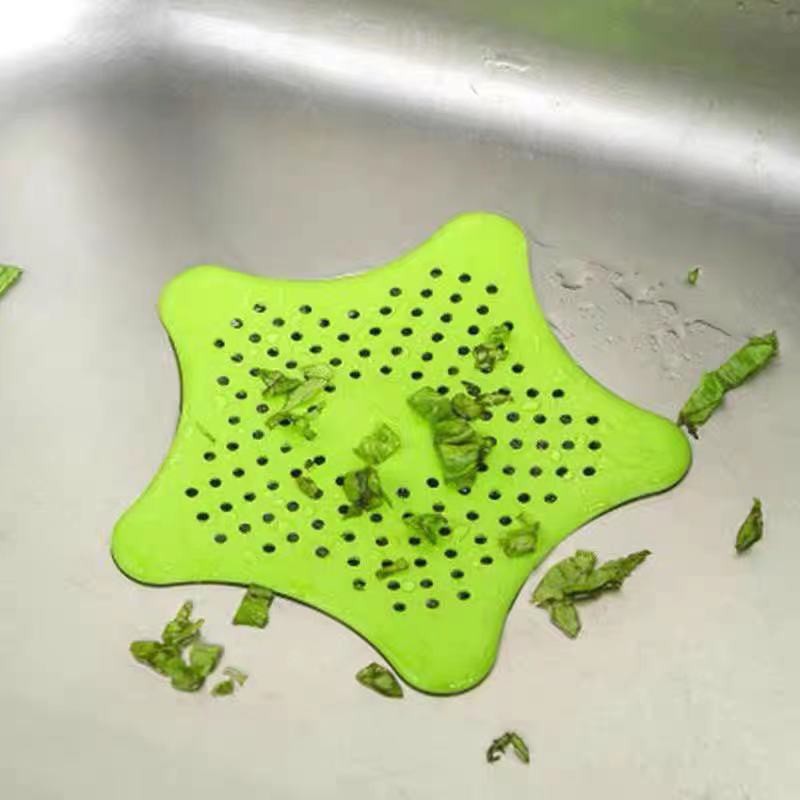 Ralo para pia de silicone Estrela Multiuso/Tampa de Silicone Para Ralo de Pia de Cozinha e banheiro Filtro De Silicone P/ Pia De Cozinha com ventosa / Formato Estrela / 1 Unid