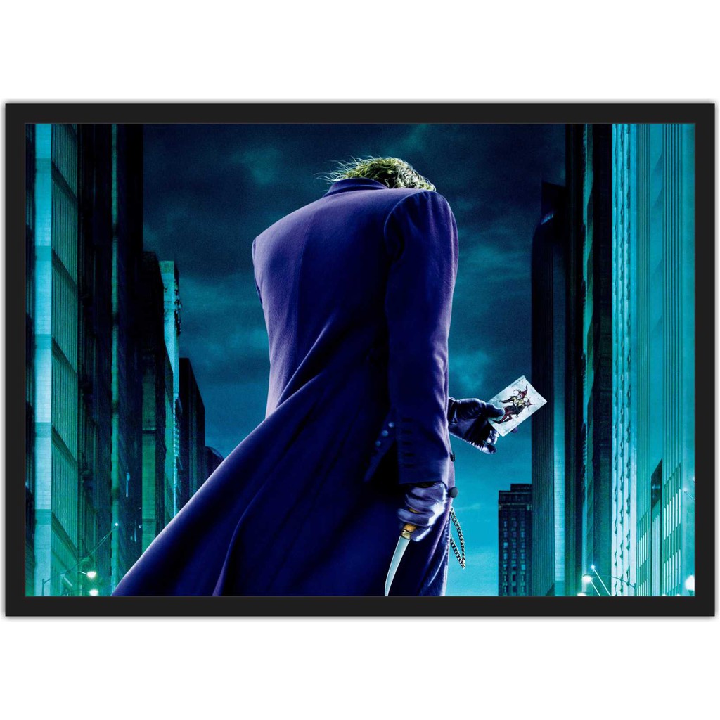 Quadro Decorativo Super Heróis Coringa Joker Decorações Com Moldura T003 M