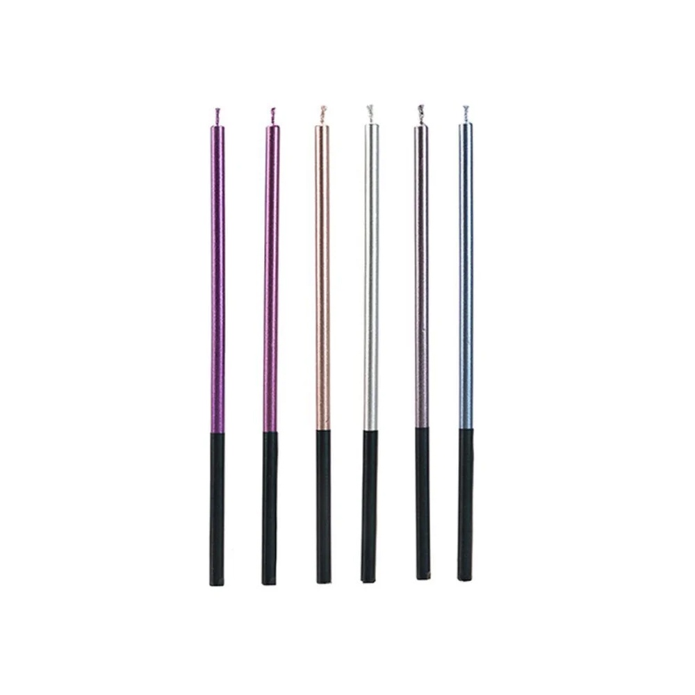Vela Palito Gigante Colorida Metalizada 15 cm - 1 unidade Pct. c/ 6 unds. - Silver Festas - Rizzo