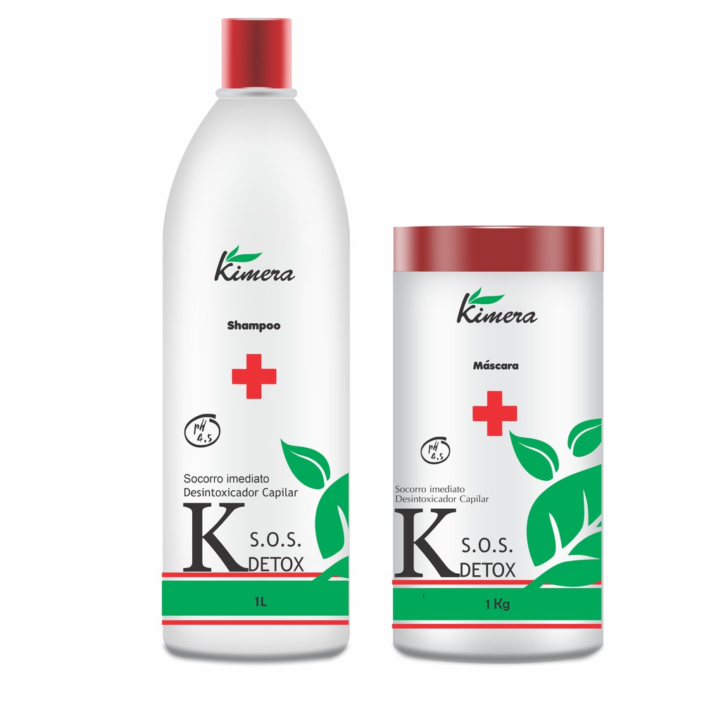 Shampoo Sos Detox 1 Litro + Mascara S.o.s. Detox 1 Kg Kimera