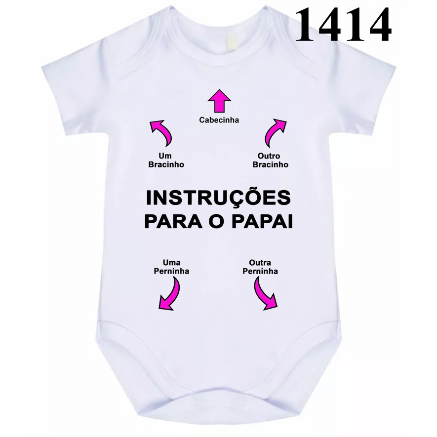 Body Bebe Frases Instrucoes Para O Papai 1414 Shopee Brasil