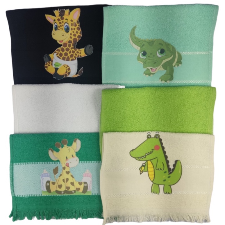 Kit 6 Unidades de Toalhinha de Boca Bebe Personalizada, Naninha Animais Bebê