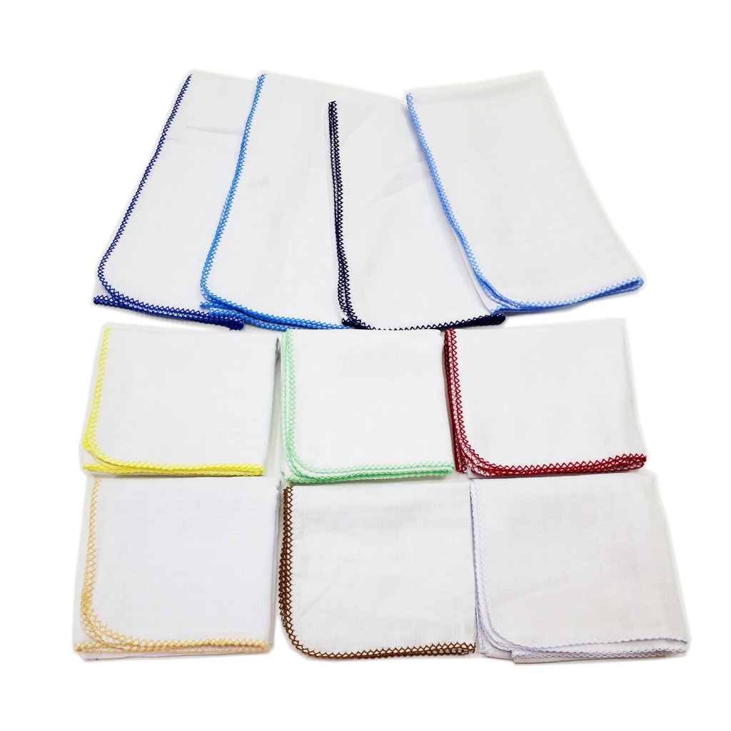 Kit 5 Fralda Quadriculada Lisa 68 Cm X 68 Cm Com Crochê - Escolher Cores