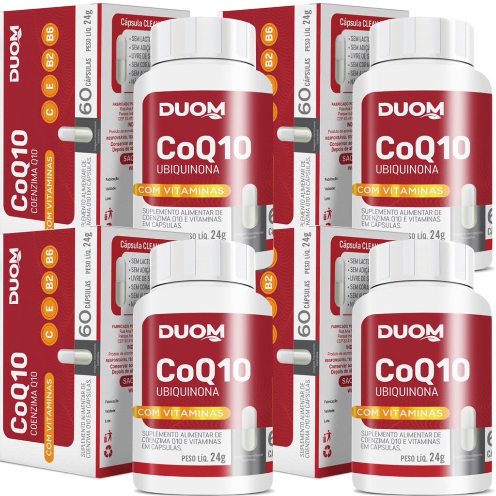 KIT 4 COENZIMA Q10 + VIT C + VIT E + VIT B2 + VIT B6 TOTAL 180 CÁPSULAS – MALTTA NUTRITION