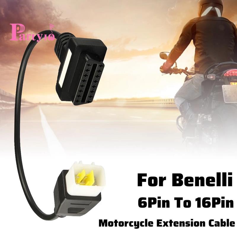 [Venda Quente] Cabo Adaptador De Diagnóstico De Falhas De Motocicleta De 6 Pinos Para OBD2 16 Benelli DELPHI ECU