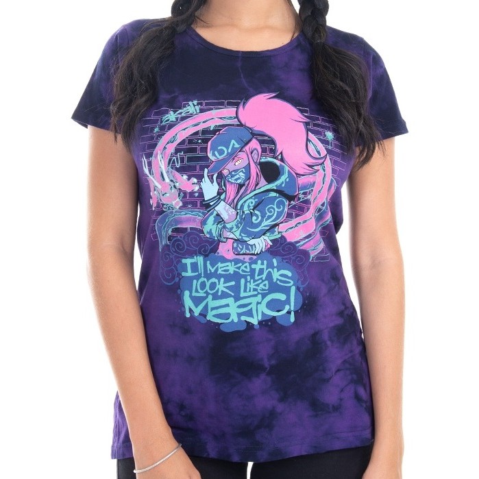 Camiseta Baby Look Long Akali LOL KDA League of Legends Piticas ...