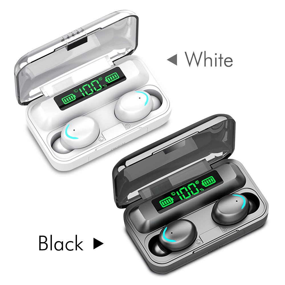 TOPVALUE F9-5C Fones De Ouvido Bluetooth 5.0 TWS Estéreo HiFi Sem Fio  Esportivo Intra-Auricular Para iOS Android | Shopee Brasil