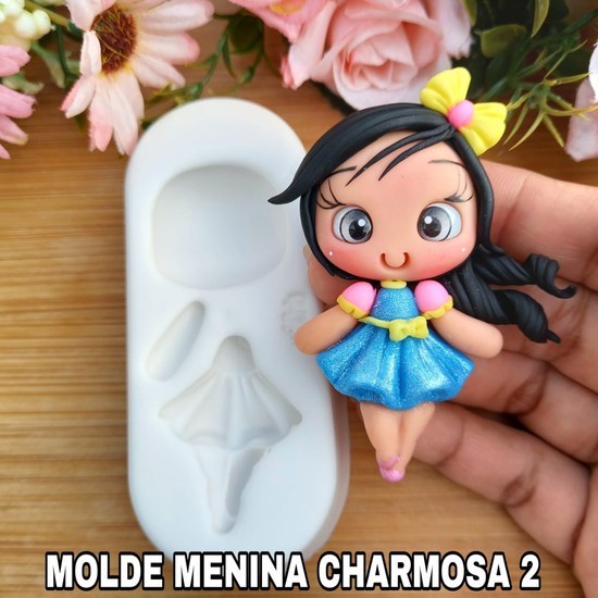 Molde De Silicone Para Biscuit Menina Charmosa 2 - Artes Da Cris