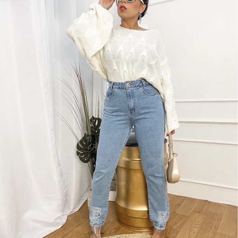 calça mom jeans cos alto hot pants destroyed boyfriend