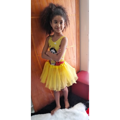 Fantasia Infantil ,saia Tutu, Body ,saia Tule  Turma Da Mônica Magali