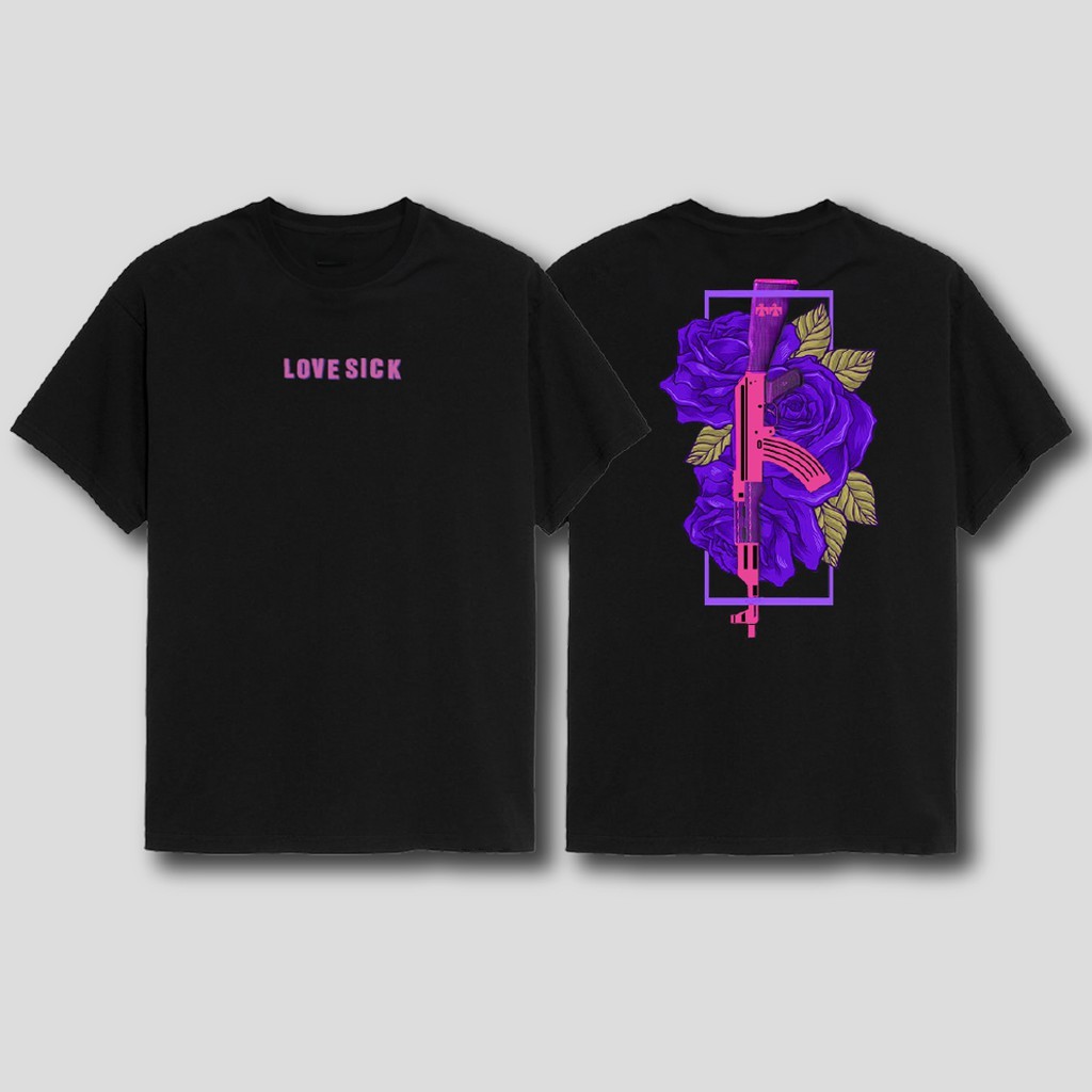 Camiseta T-shirt Unissex Algodão Purple Roses Lovesick