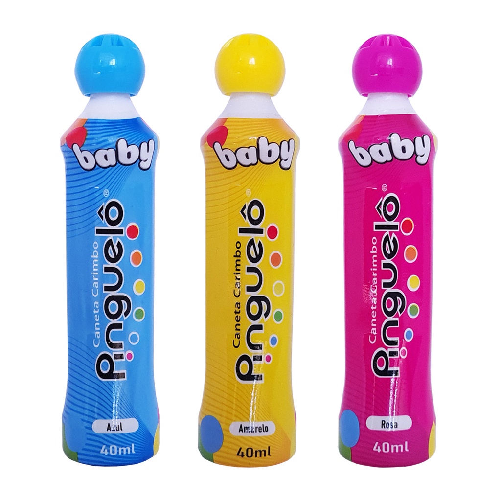 Kit 3 Canetas Carimbo Pinguelo Baby 40ml -  Cores CMIK em Oferta na Shopee