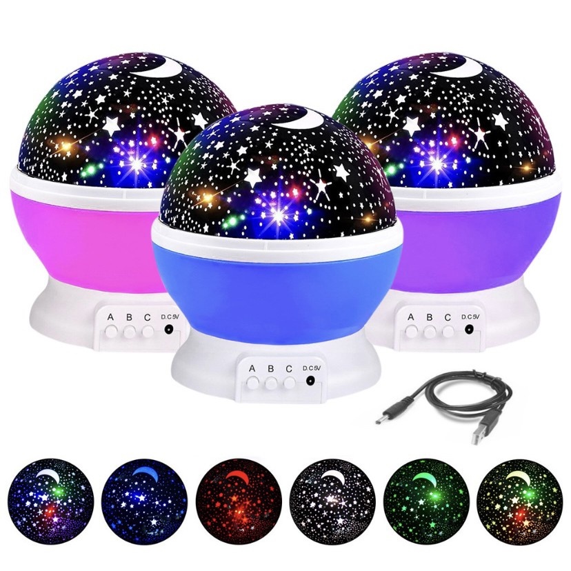 luminária  lua estrela projetor 360 graus de rotação galáxia led night light para crianças quarto decorado luzes do projetor