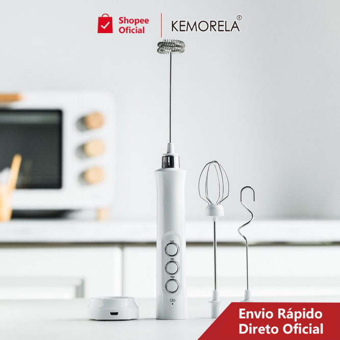 Misturador de espuma de café elétrico recarregável para creme e ovo - Home Appliances