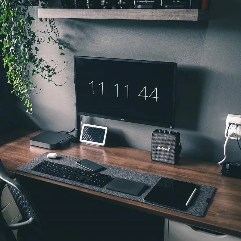 Desk Pad Nogue Design 120x60cm Mouse Pad em Feltro de lã