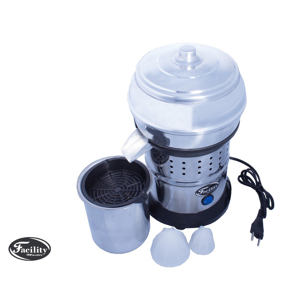 Espremedor Extrator Industrial De Suco Laranja Limão Profissional Inox + Copo 1 Litro Alumínio + Brinde