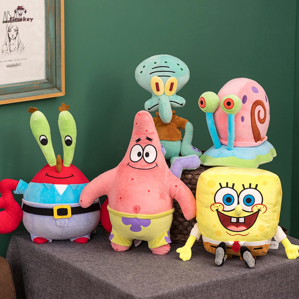 Brinquedos De Pelúcia Bob Esponja Infantil Natal Patrick star Squidward |  Shopee Brasil