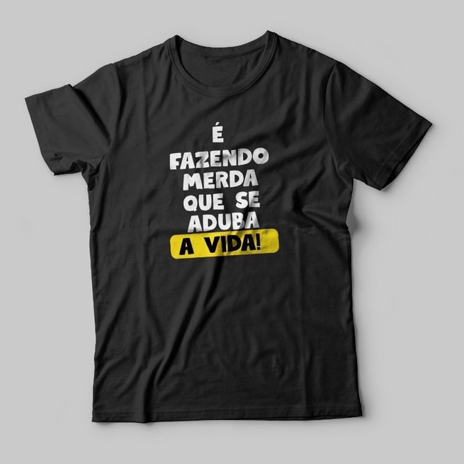 Camiseta frases legais. Camiseta Preta Básica Tecido Algodão Camiseta Masculina e Feminina