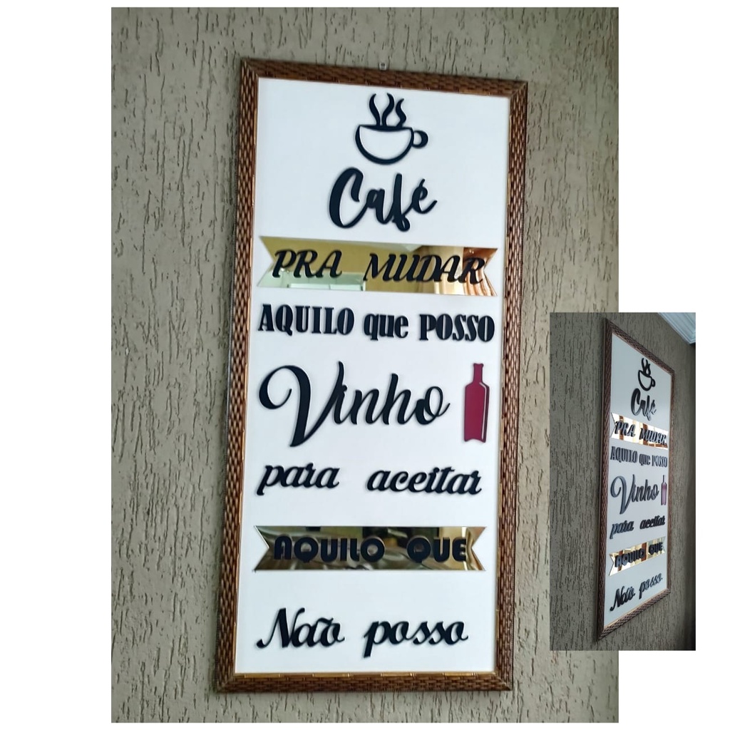 Quadro decorativo café e vinho para sala