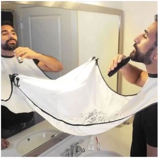 Avental para Barbear no Espelho, Babador apanhador de aparas de barba - apanhador de aparas de cabelo, Capa de avental de cuidados de barba ou cabelo, melhores presentes para homens, branco