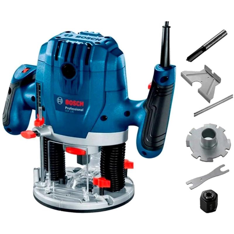 Tupia de Coluna 6 MM 1300W Profissional com Acessórios GOF 130 BOSCH - Home & Living