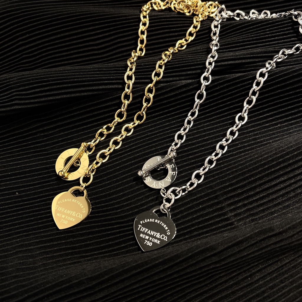 Tiffany & Co. Colar feminino Pingentes de Coração/banhado a ouro e prata acessórios joias de moda feminina