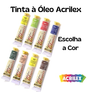 Tinta a Óleo para Pintura em Tela 20ml Acrilex Oil Colors  - Escolha a cor em Oferta na Shopee
