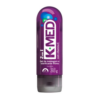 Kmed 2 Em 1 Lubrificante Íntimo Cimed 200ml Gel Massagem Prazer Sexual
