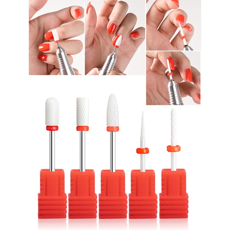 Kit 5 Unidade Broca Cerâmica Profissional Unha Gel Porcelana Nail Art em Oferta na Shopee