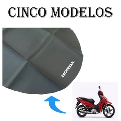 Capa do Banco Honda Biz 110 / Biz 125 Modelo Original Com Escrita/Antiderrapante/Carbono - Preta/Bege - Todos Anos
