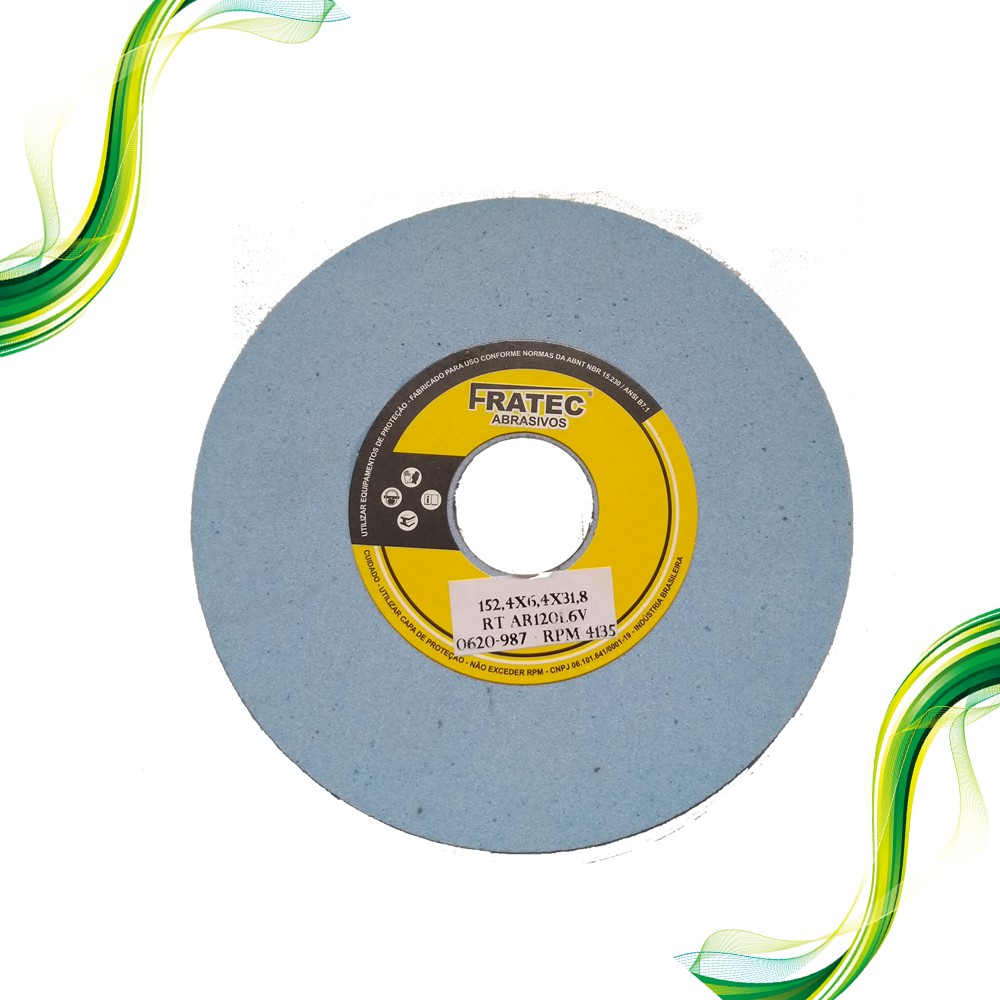 Rebolo Reto 152,4x6,4x31,8 Mm Grão 120 Afiação