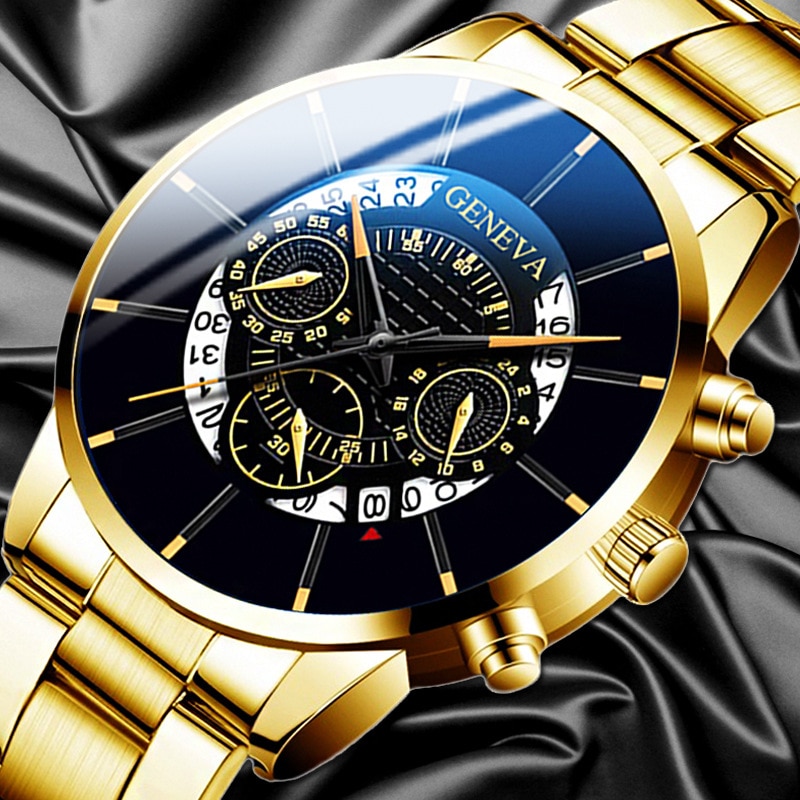 2020 De Luxo Relógios De Quartzo Para Homens De Aço Inoxidável Anti @ - @ Azul Luz Calendário Relógio Reloj Hombre Presentes De Pulso Para Marido