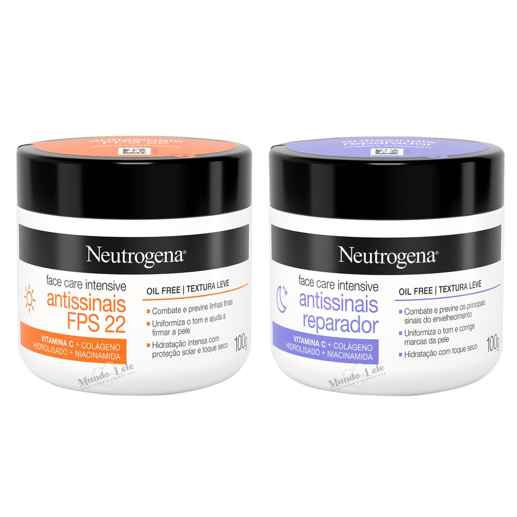 Kit Neutrogena Creme Facial Antissinais Vitamina C Dia + Noite - Beauty