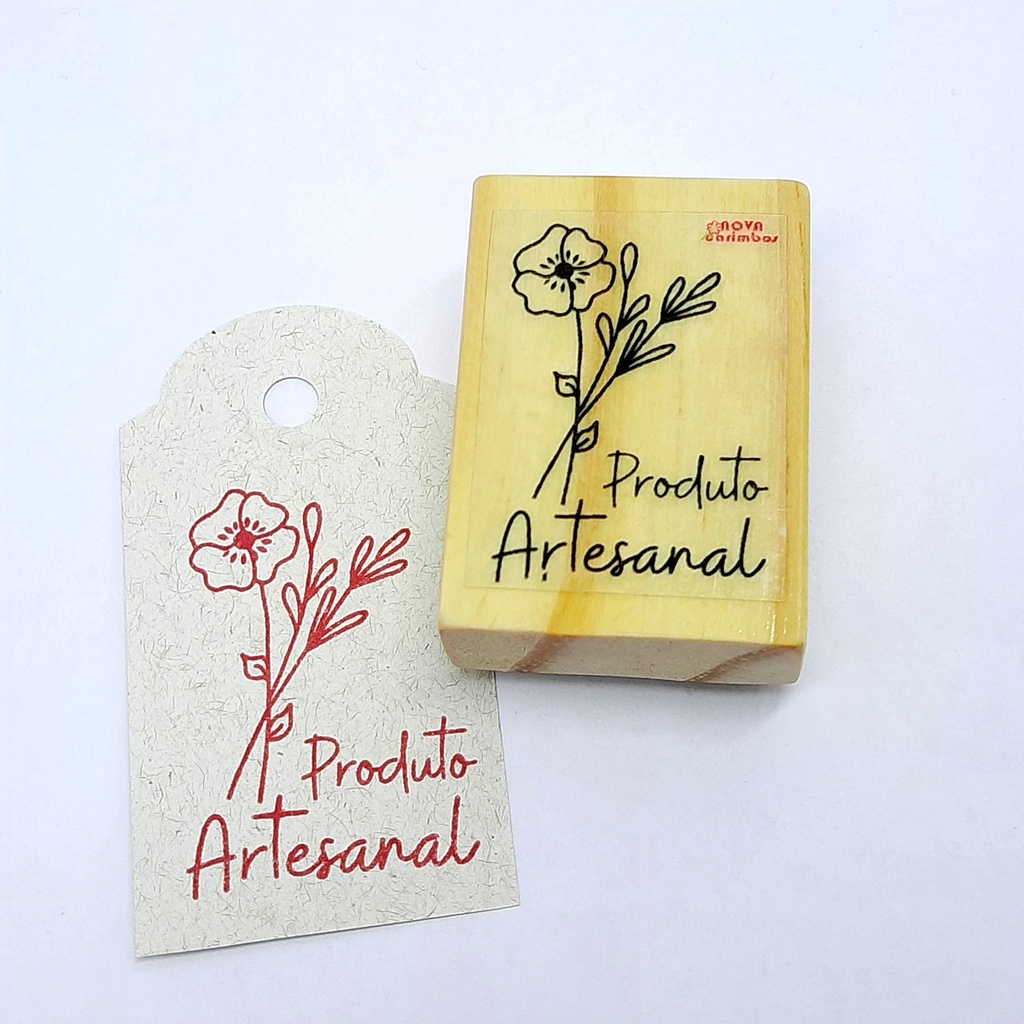 Carimbo TAG – Produto Artesanal – Modelo floral