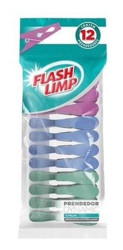 Kit 12 Prendedor De Roupa Plástico  Resistente Pregador Flash Limp Dynamic Color