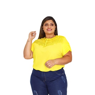 Blusa Feminina Plus Size Pedraria Manga Curta Sku: Bp12