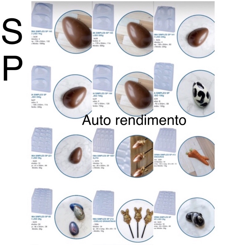 formas bwb de páscoa Sp simples semiprofissional alto rendimento (escolha os modelos linha completa)
