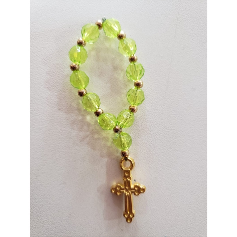 Mini Terço De Acrílico verde 10 unidades #lembrancinha #batizado #crisma #dezena