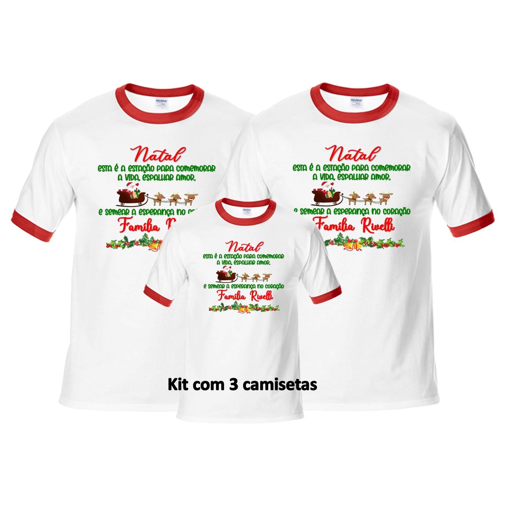 camiseta-personalizada-natal-kit-com-3-camisetas | Shopee Brasil