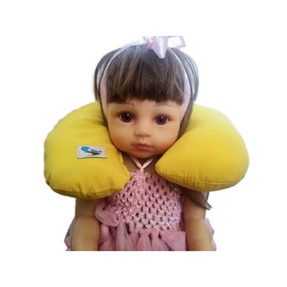 Almofada de pescoço uso infantil ou adulto com enchimento 27cmX22cmX6cm várias cores