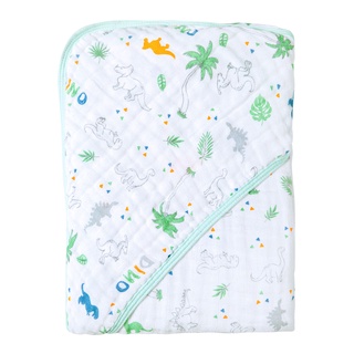 Toalha de Banho Soft Papi Karinho com Capuz Dinossauro Azul