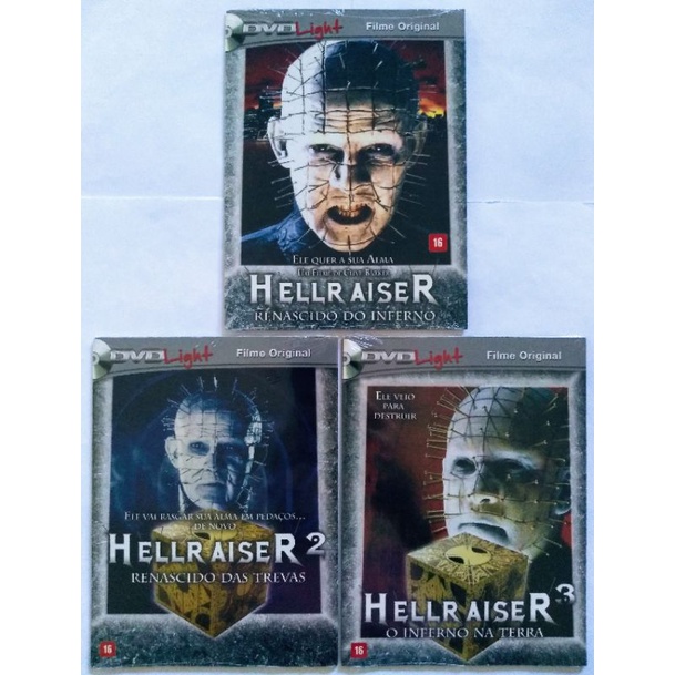 Dvd Hellraiser 1, 2 e 3 - Lacrados e Originais (RARIDADE) (Terror) dvd light.