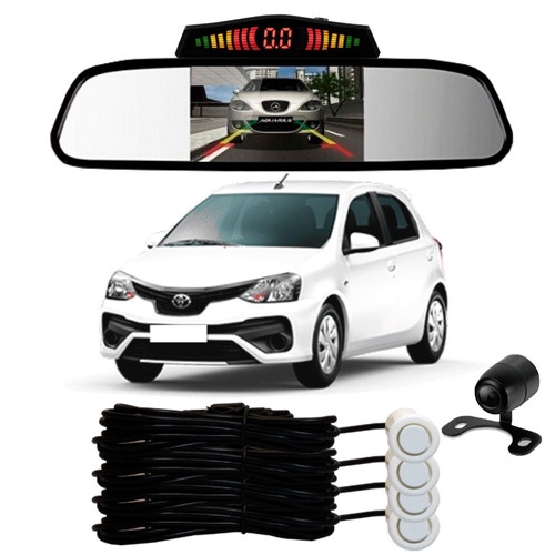 Sensor De Ré + Espelho Camera Ré Toyota Etios Branco em Oferta na Shopee