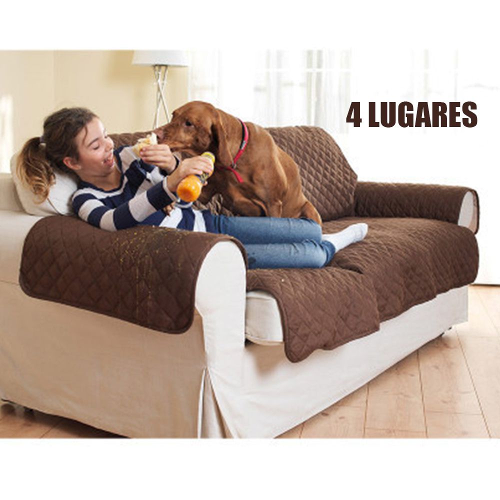 Capa Protetora Sofa Pet Cachorro Gato Bebida Comida 4 Lugares