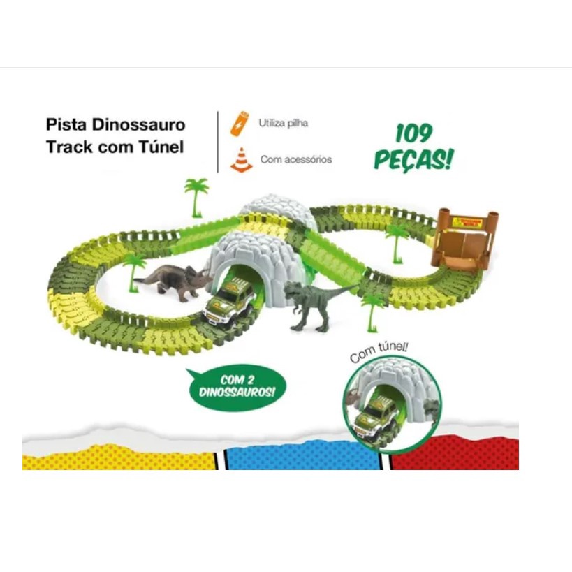 Pista dinossauro Track Com acessórios Pista super top e ainda acompanha Dino e carrinho