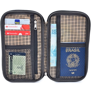 Carteira Porta Passaporte Organizador para Documentos Cartão - Bolsa Capa para Celular