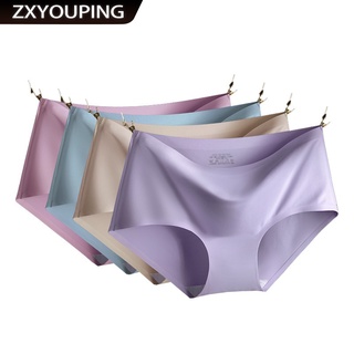 ZXYOUPING1/3 Peças Roupa Íntima Feminina/Calcinha Sexy De Seda Gelo Sem Costura Confortável Respirável De Cintura Baixa